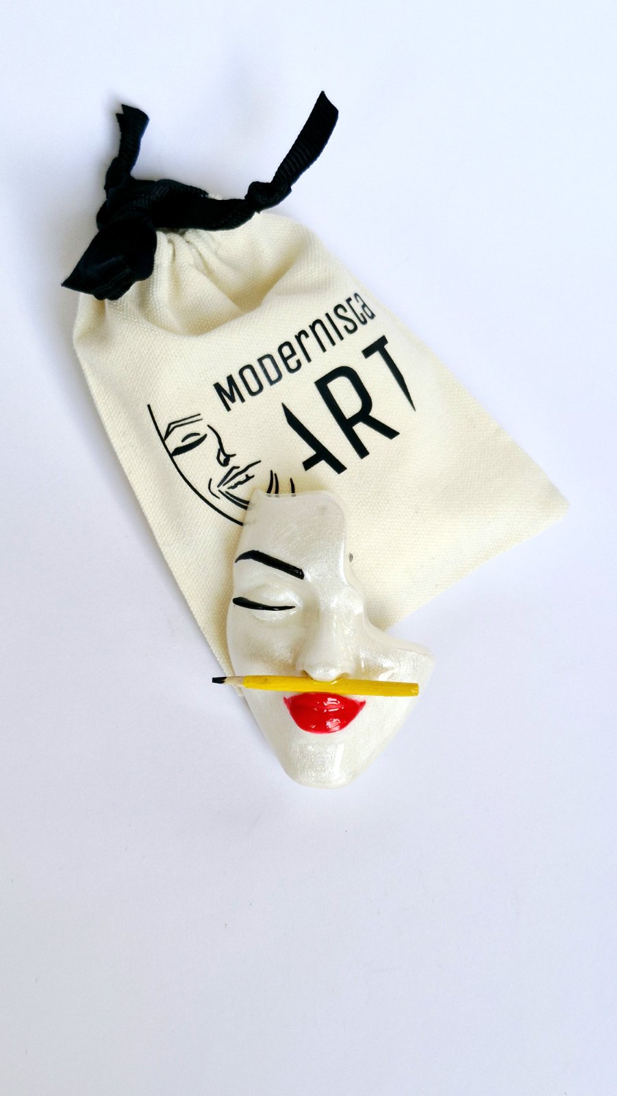 Brooch — Art White Pearl by Modernista Art