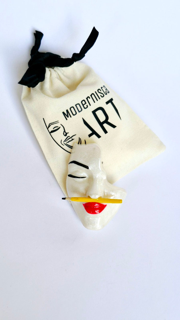 Brooch — Art White Pearl by Modernista Art
