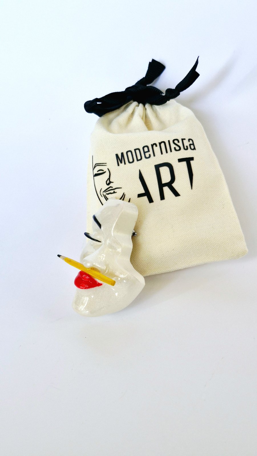Brooch — Art White Pearl by Modernista Art