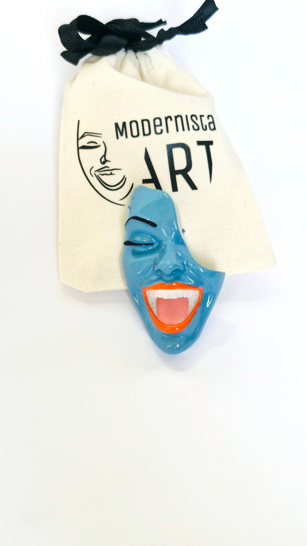 Brooch — Denim Smile by Modernista Art