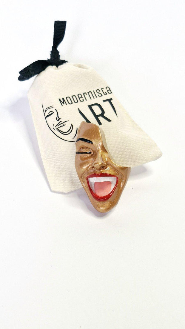 Brooch — Smile Bronze Mood by Modernista Art
