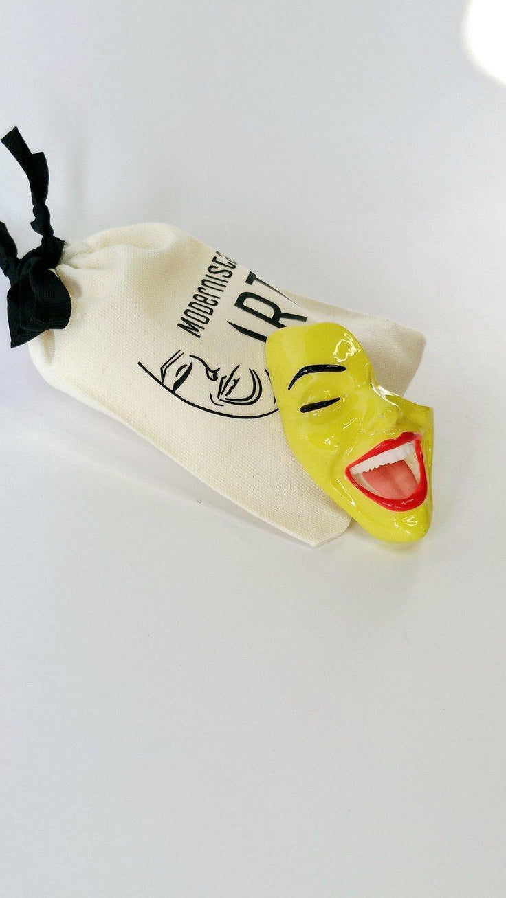 Brooch — Smile Crazy Yellow by Modernista Art