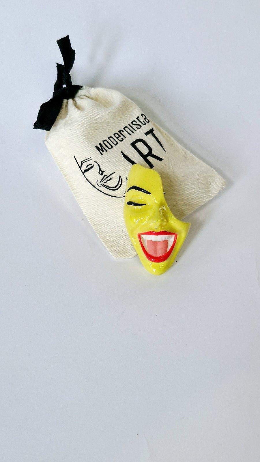 Brooch — Smile Crazy Yellow by Modernista Art