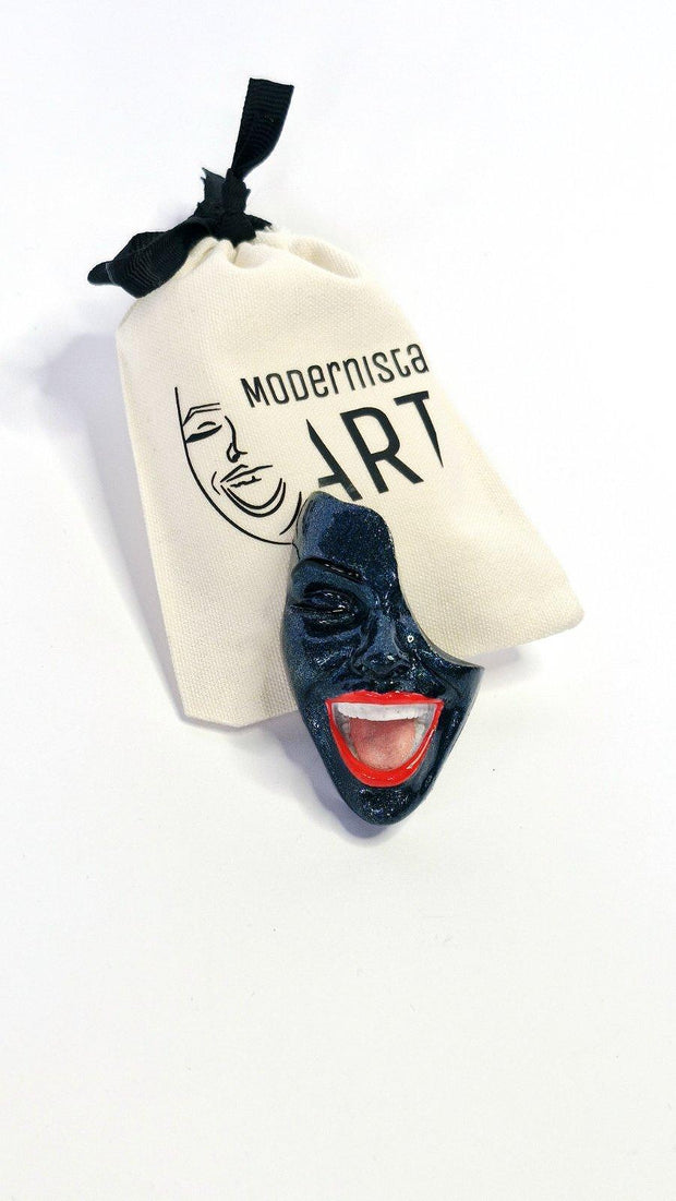 Brooch — Smile Midnight Tide by Modernista Art