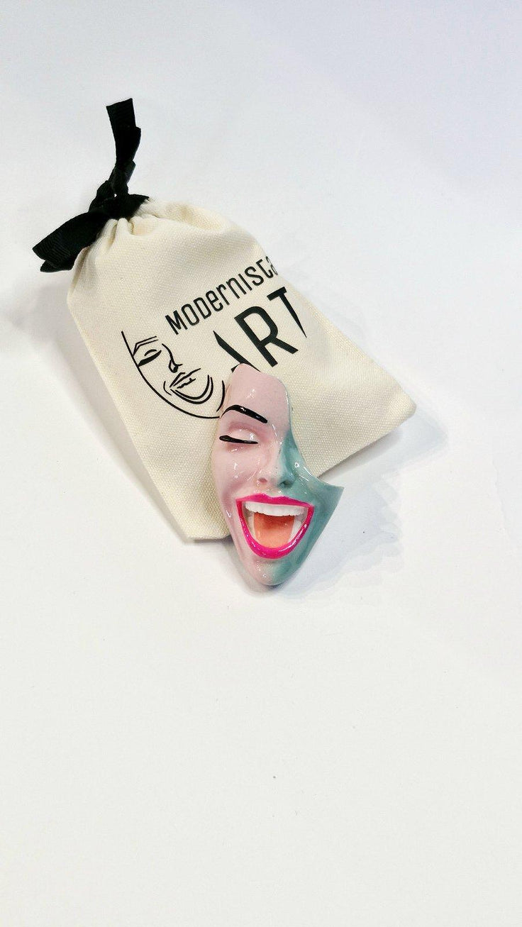 Brooch — Smile Pink Mint by Modernista Art