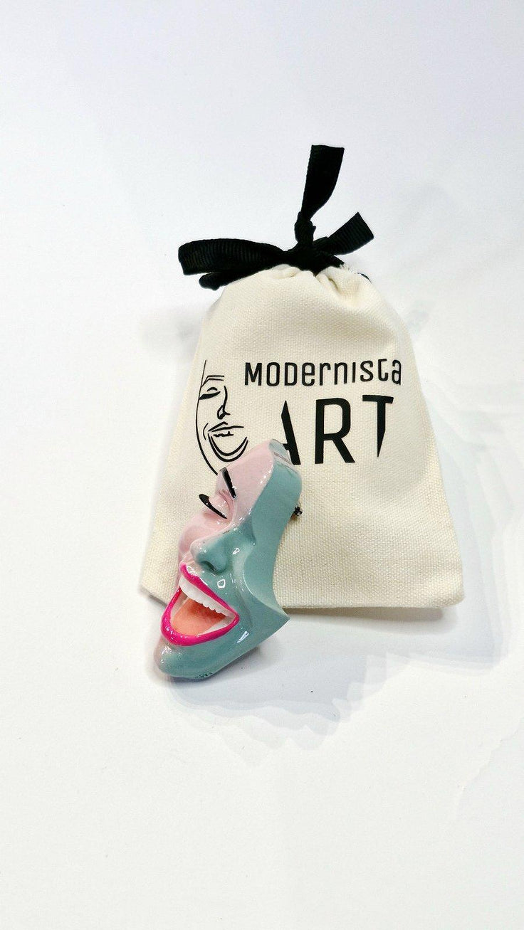 Brooch — Smile Pink Mint by Modernista Art