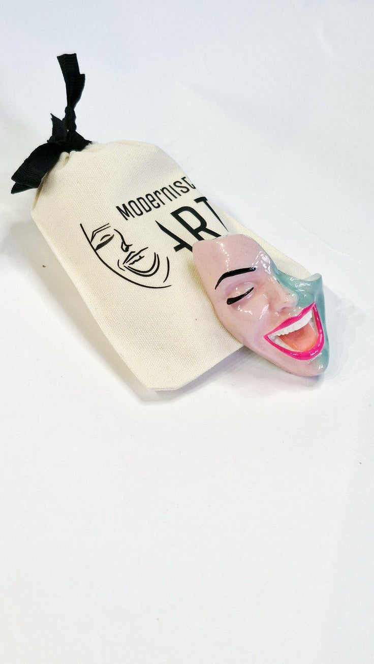 Brooch — Smile Pink Mint by Modernista Art