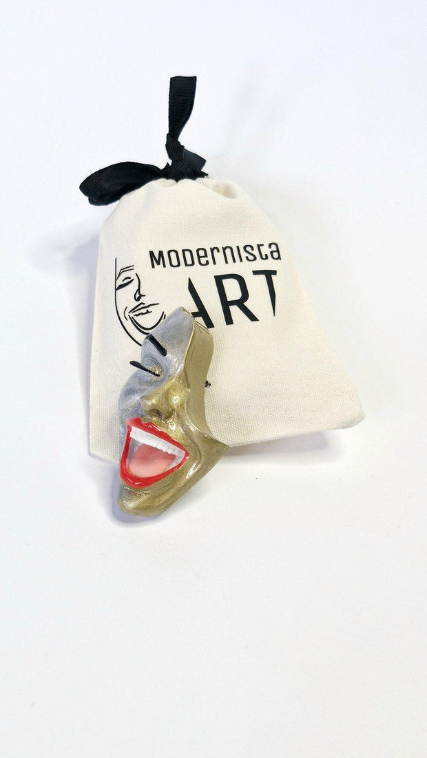Brooch — Smile Silver Gold by Modernista Art