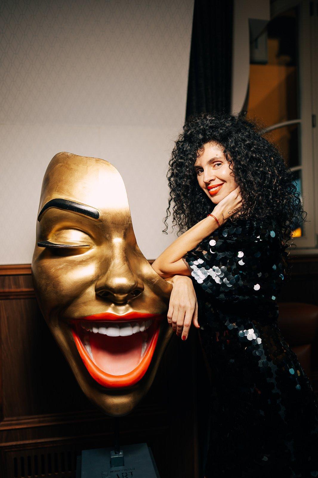 Decor with Pedestal — Lady Golden Confidence by Modernista Art