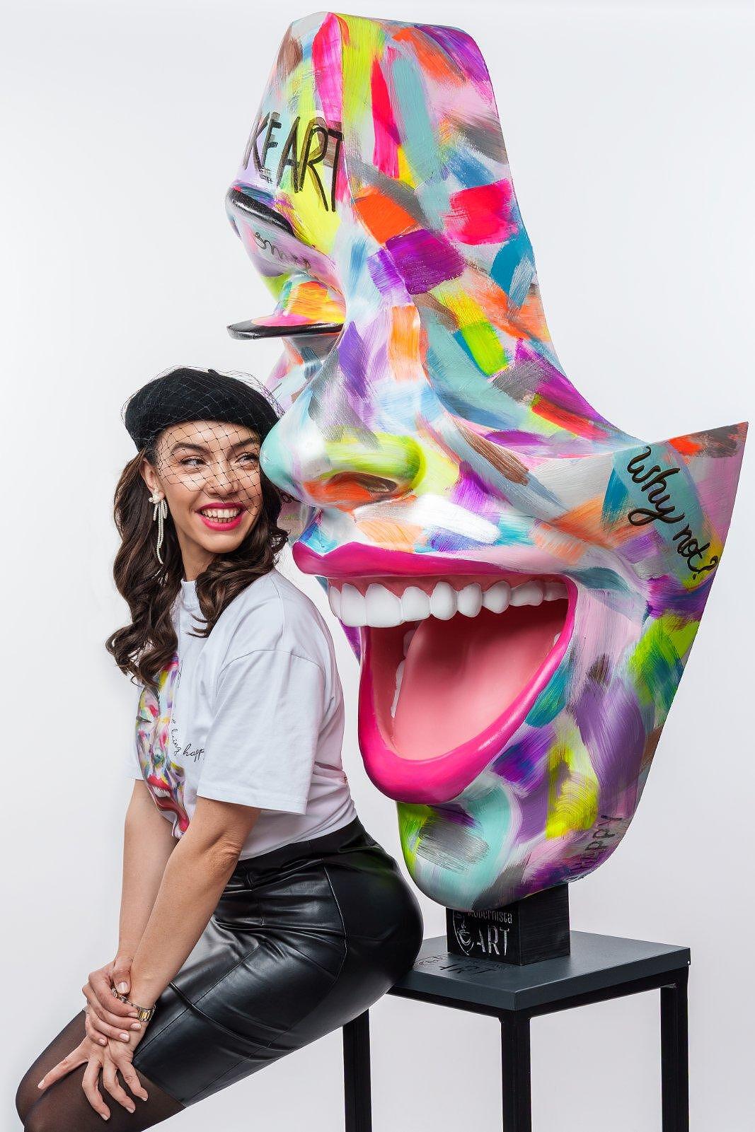 Decor with Pedestal — Madness Smile by Modernista Art