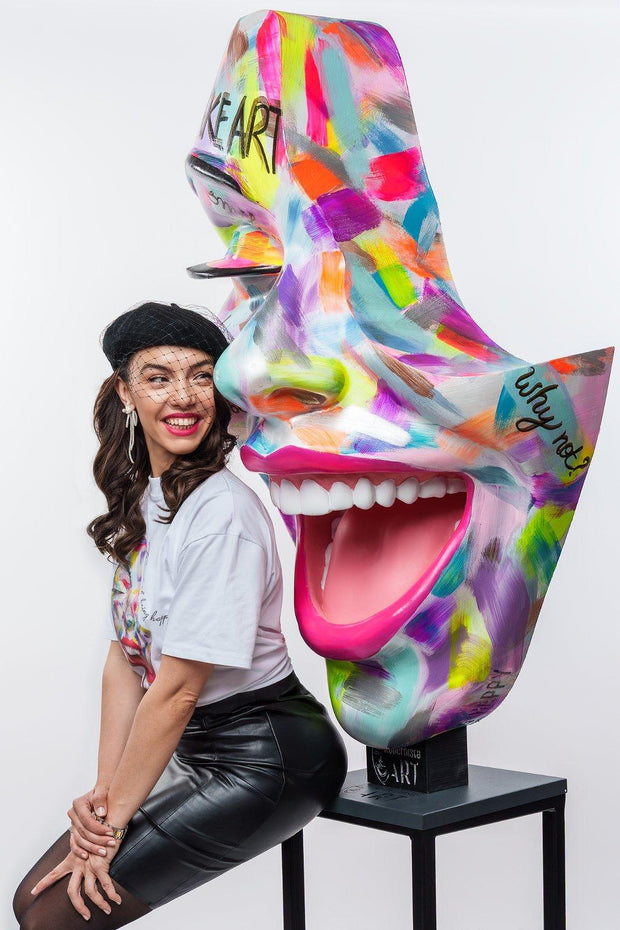 Decor with Pedestal — Madness Smile by Modernista Art