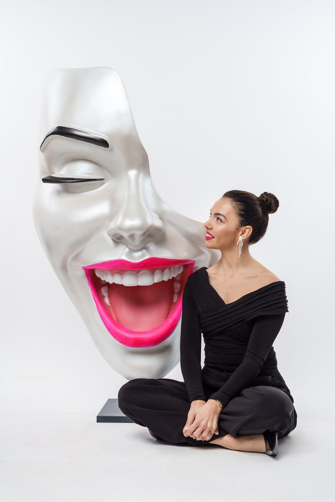 Decor with Pedestal — Timeless Smile by Modernista Art