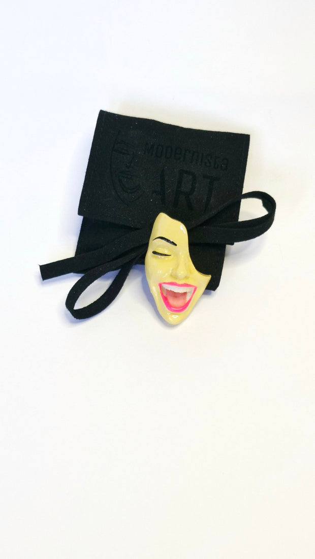 T-Shirt Button — Mood Switch Smile by Modernista Art