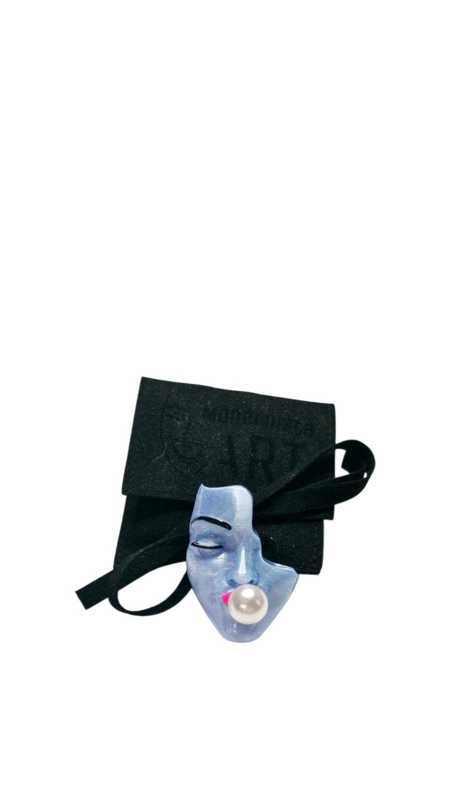Bubble Blue Silk Mini-Brosche