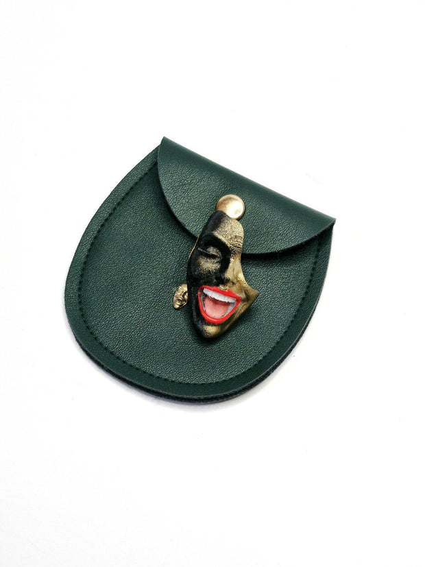 Mini Brooch — Smile Black Gold by Modernista Art