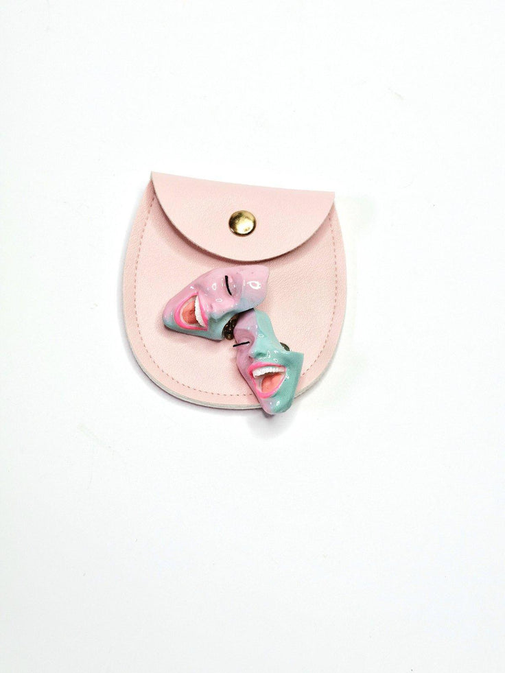 Mini Brooch — Smile Pink Mint by Modernista Art