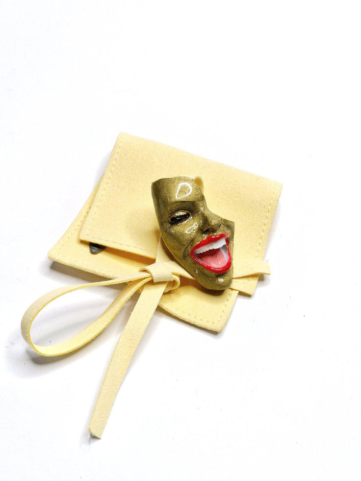 Mini Brooch — Smile Royal Gold by Modernista Art