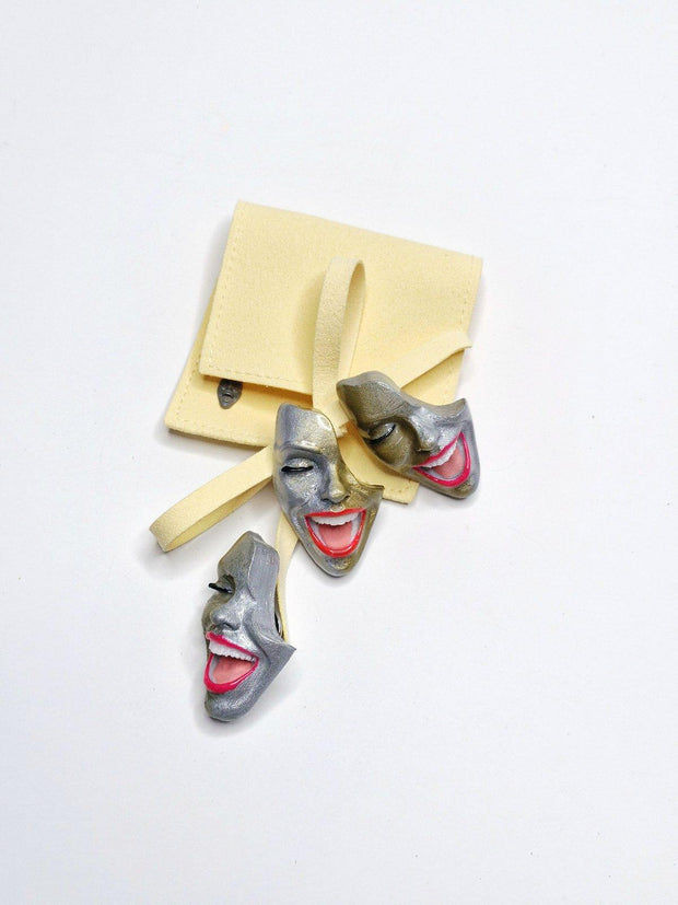 Mini Brooch — Smile Silver Gold by Modernista Art
