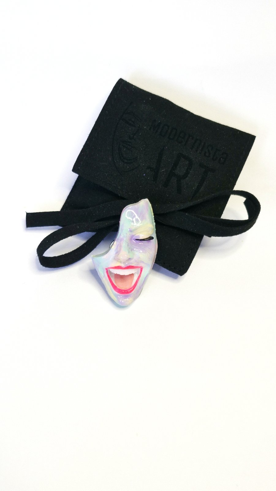 Mini Brooch — Smile Summer Scratches by Modernista Art