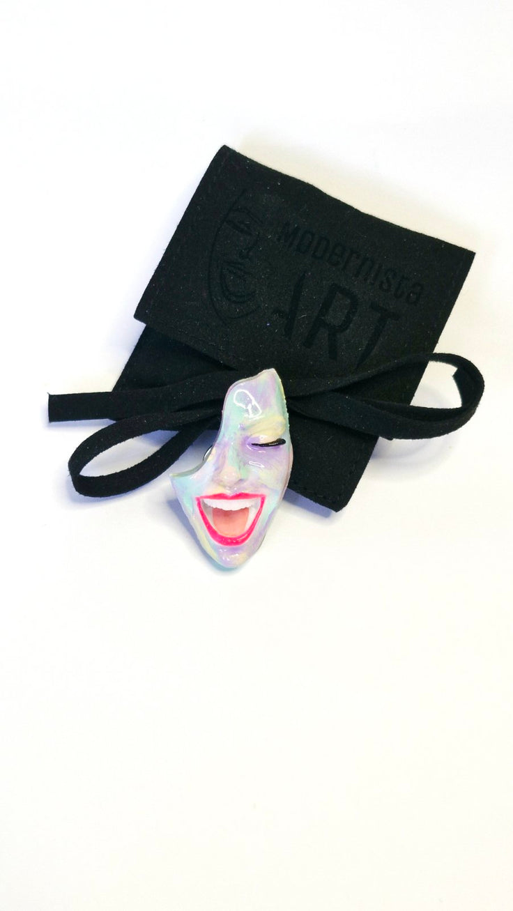 Mini Brooch — Smile Summer Scratches by Modernista Art
