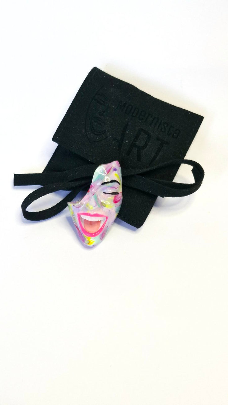 Mini Brooch — Smile Summer Scratches by Modernista Art