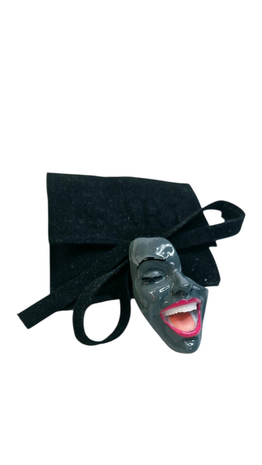 Mini-Brosche Smile Velour Gray