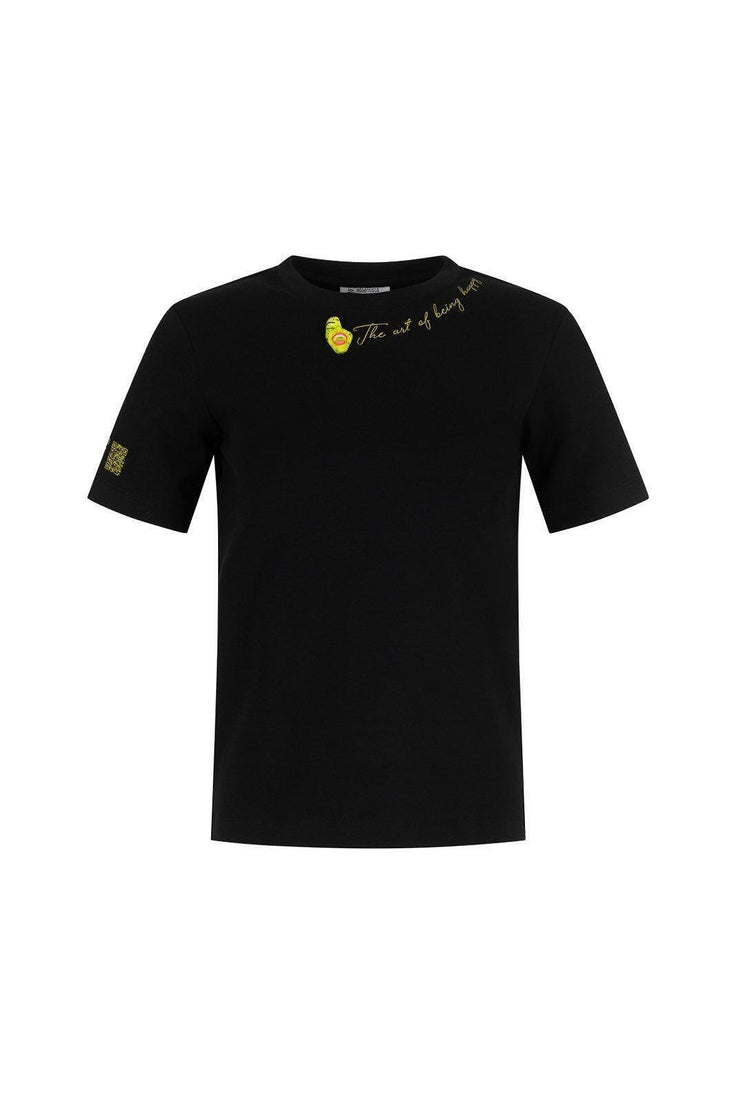 Art T-Shirt - Black Green Smile by Modernista Art