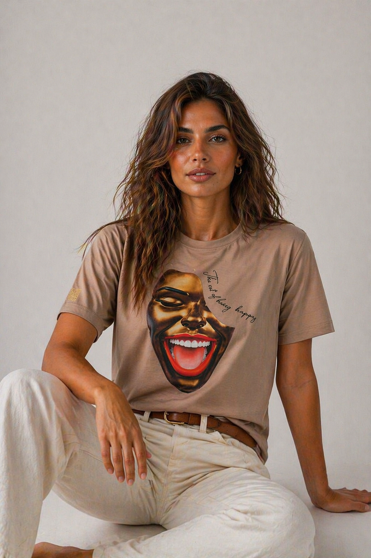 Art T-Shirt - Golden Smile by Modernista Art